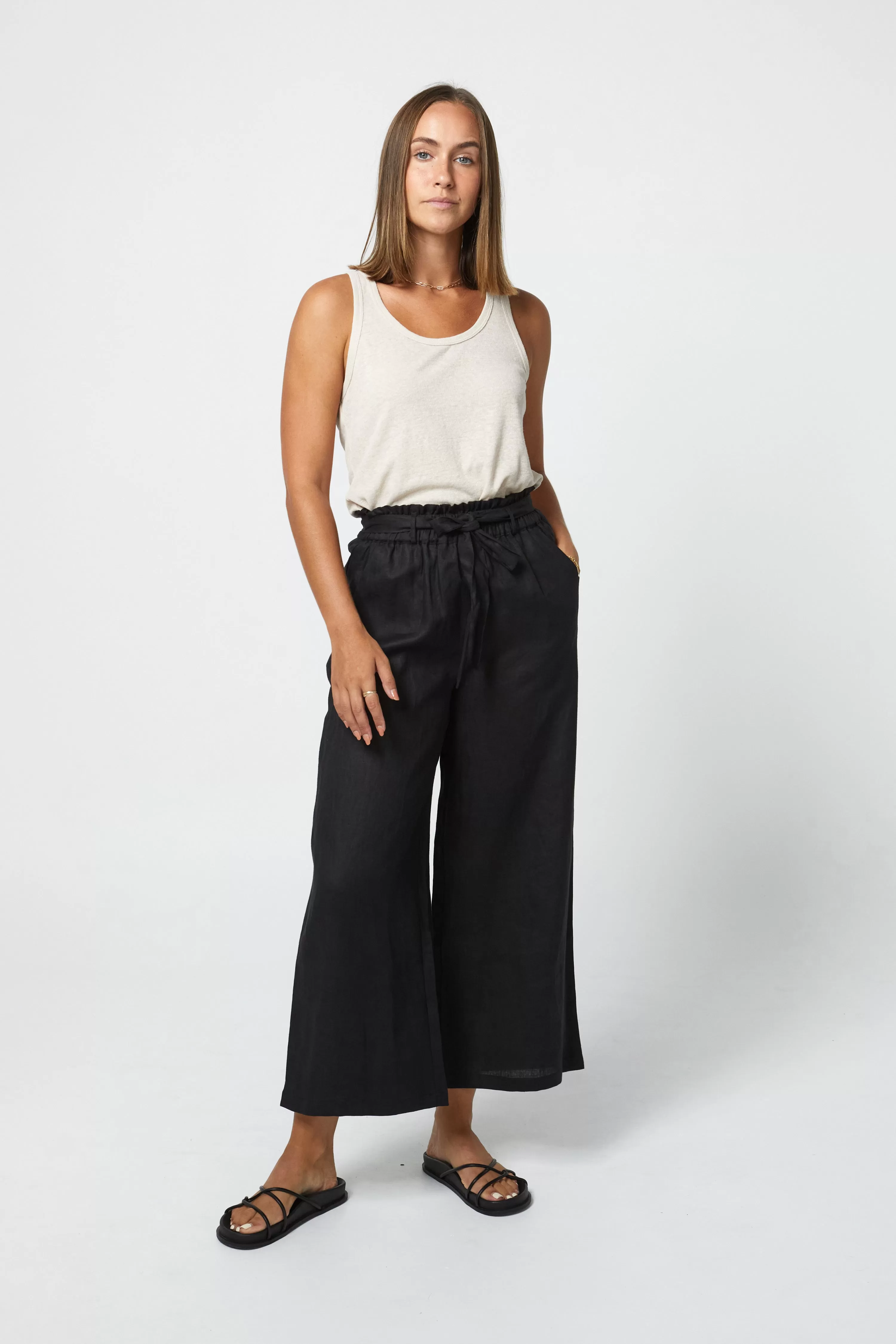 TYLER LINEN PANT - BLACK