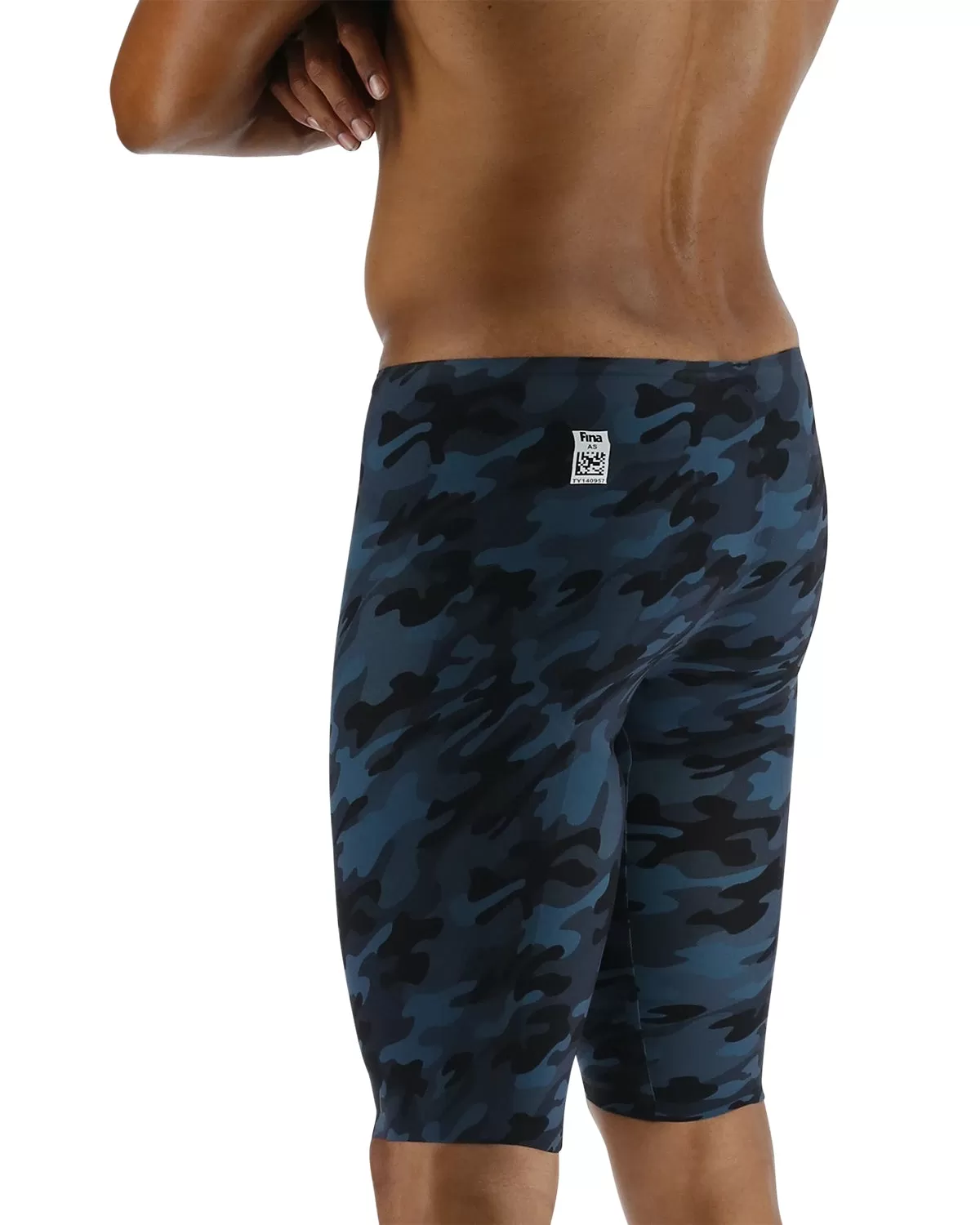 TYR Men's Venzo High-Waist Jammer Swimsuit - Camo | Deep teal