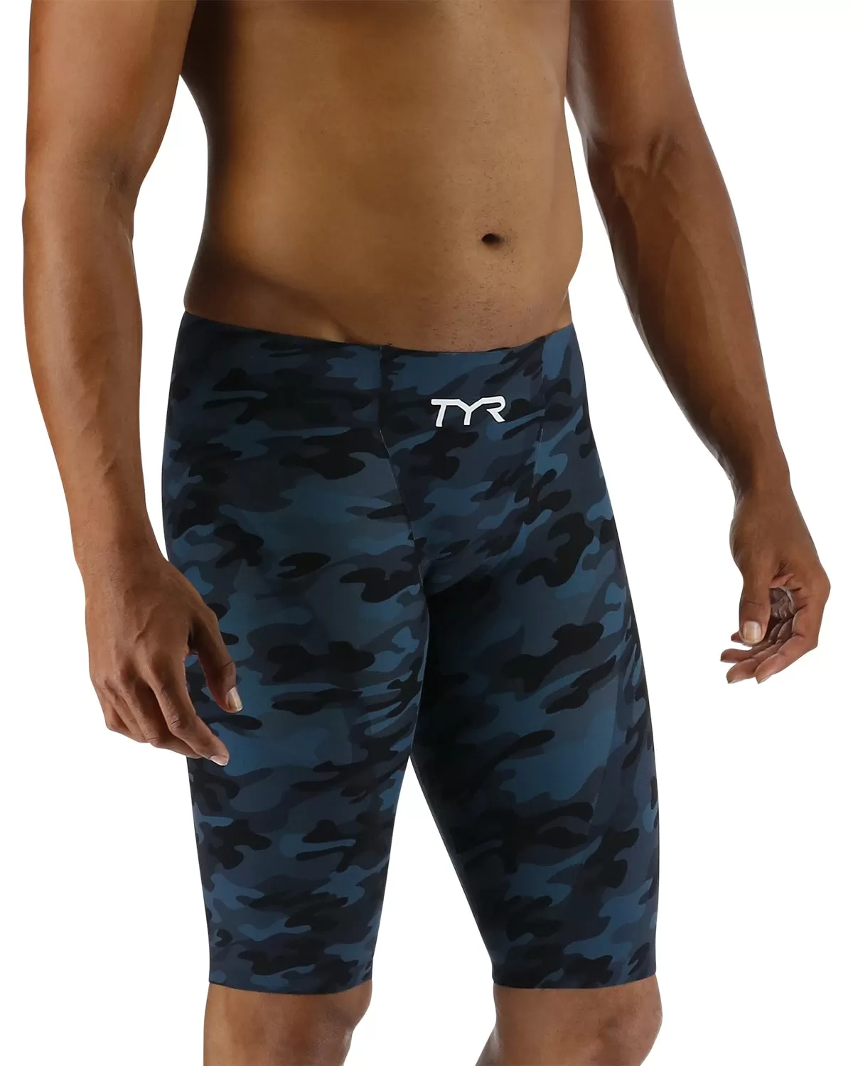 TYR Men's Venzo High-Waist Jammer Swimsuit - Camo | Deep teal