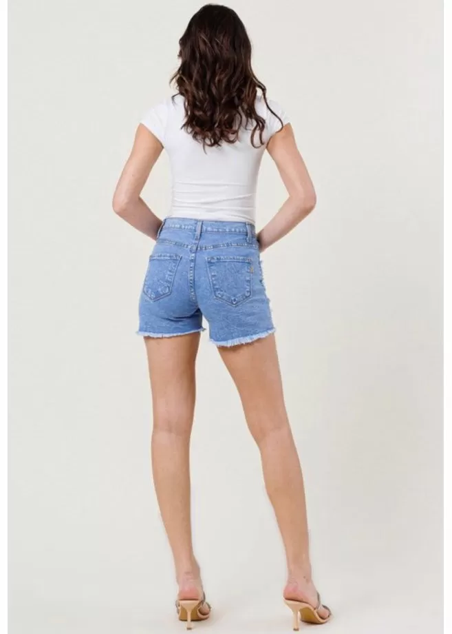 Vibrant Denim Shorts (Light Stone) S2043