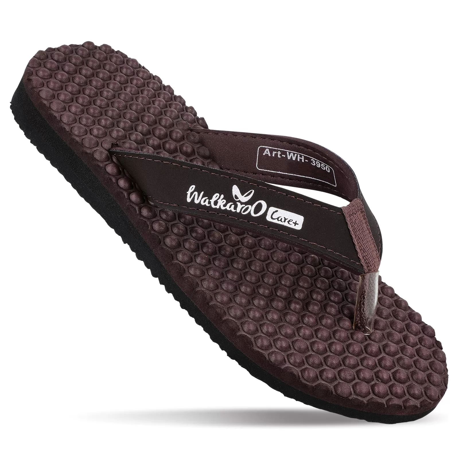 Walkaroo Womens Textured Care Plus Flip-Flop  - WH3950 Brown