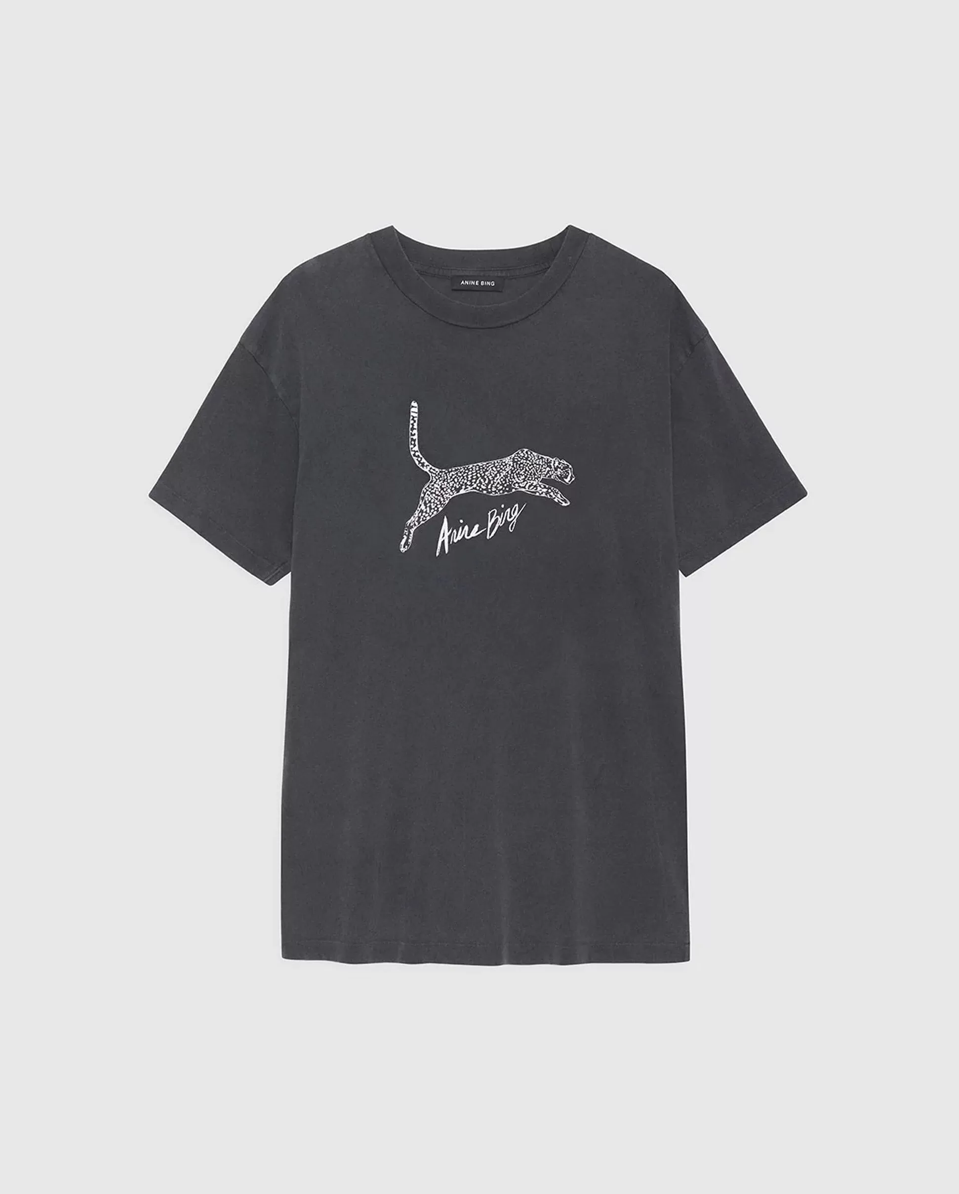 WALKER TEE SPOTTED LEOPARD / WASHED BLACK