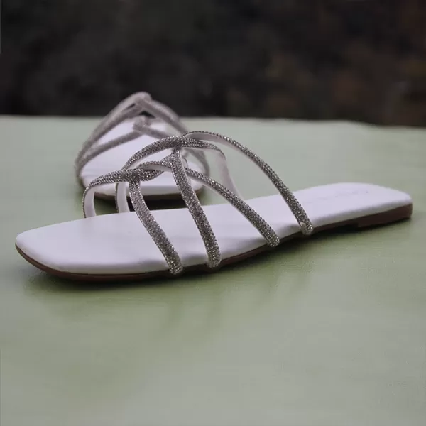 White Fancy Slippers for women