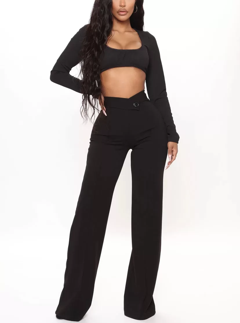 WOMEN PLUS WIDE LEG DRESS PANTS