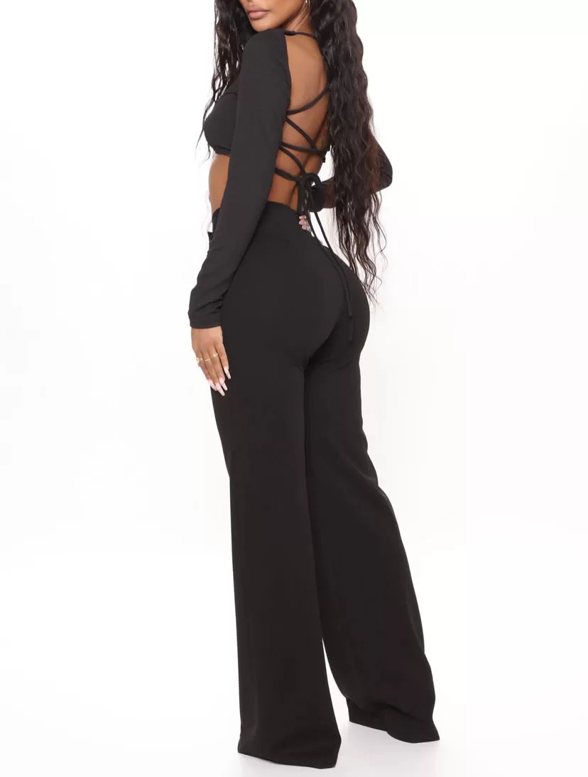 WOMEN PLUS WIDE LEG DRESS PANTS