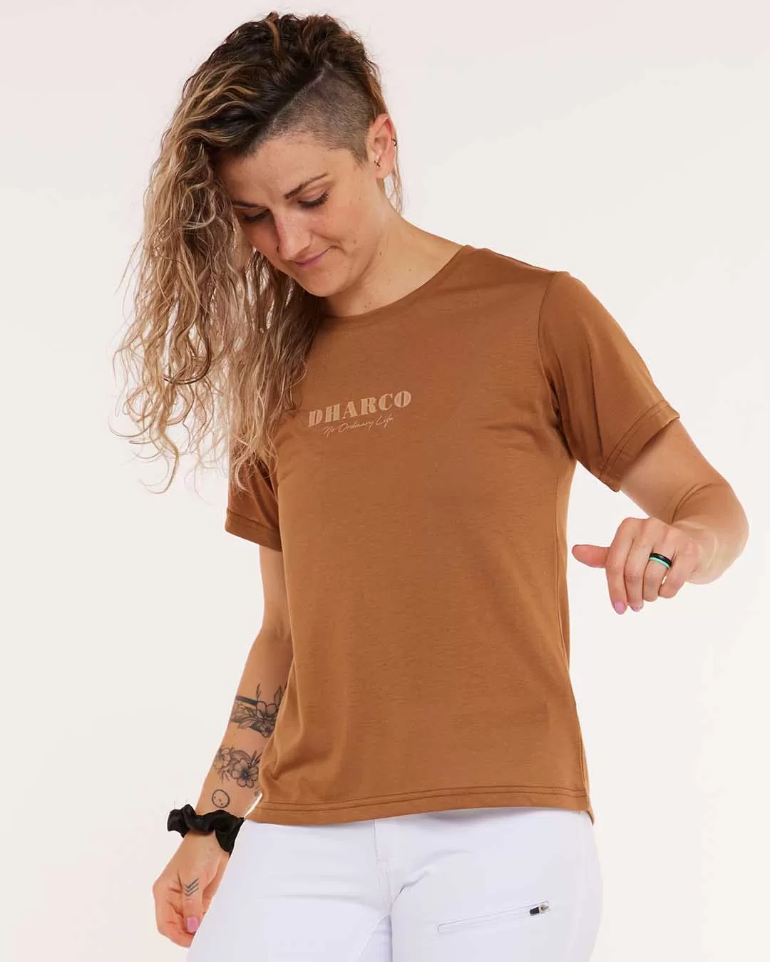 Womens Short Sleeve Tech Tee | Caramel