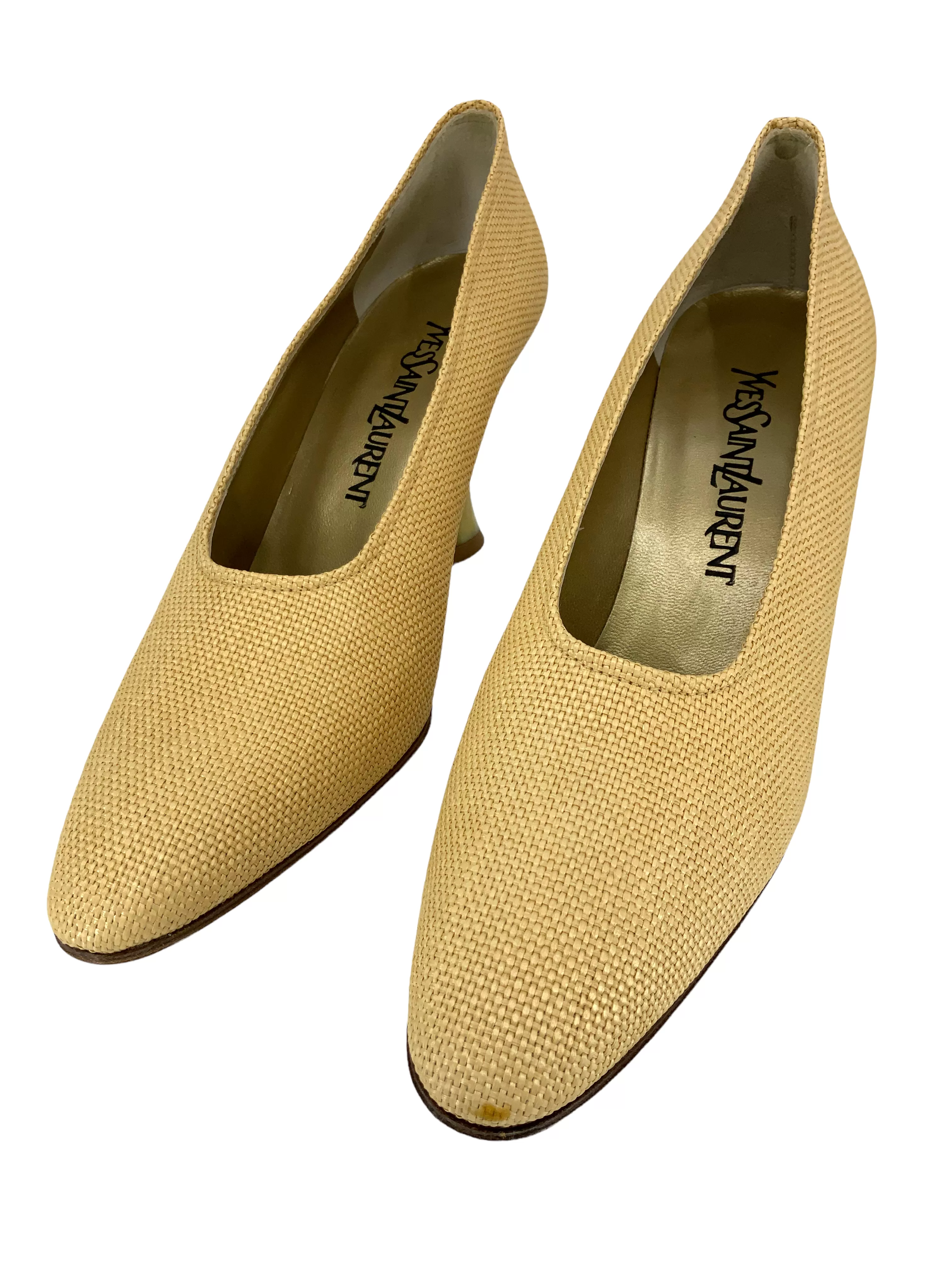 Yves Saint Laurent Vintage Straw Pumps Size 7.5